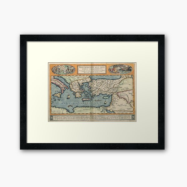 Item preview, Vintage Map of The Mediterranean (1584) designed and sold by BravuraMedia.