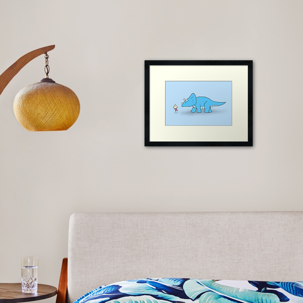 Hello Triceratops Framed Art Print