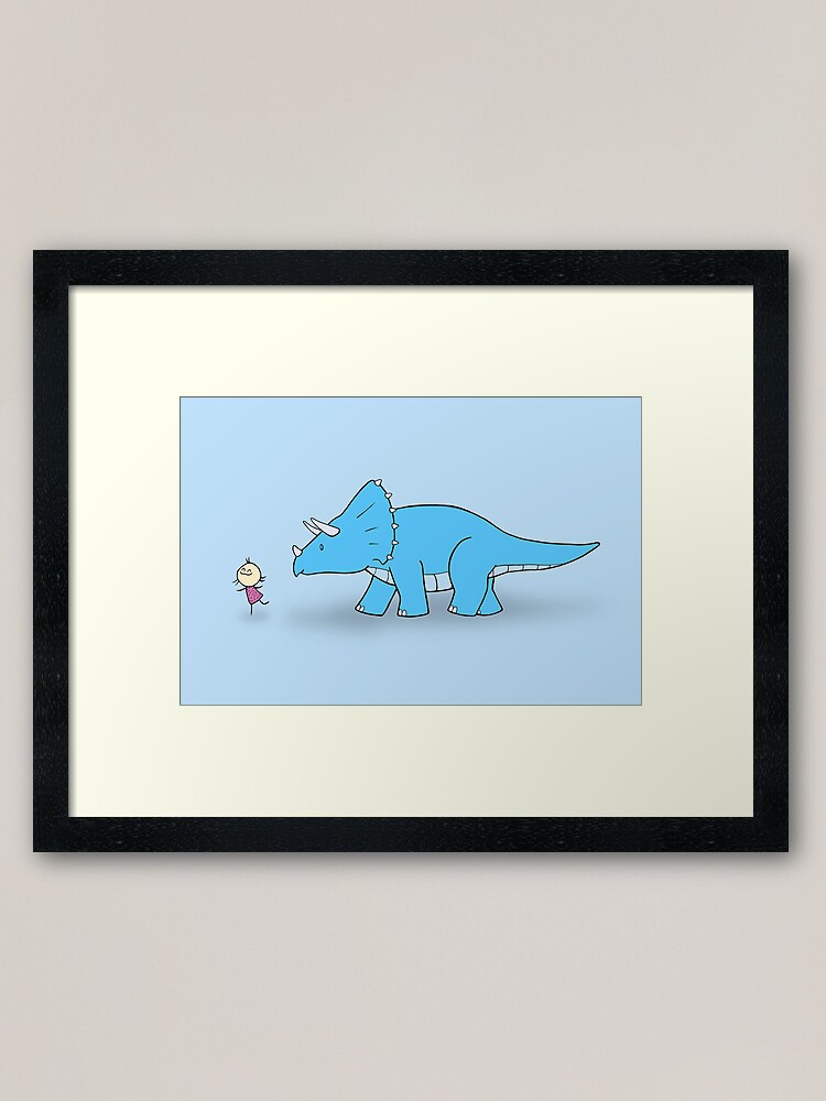 Alternate view of Hello Triceratops Framed Art Print