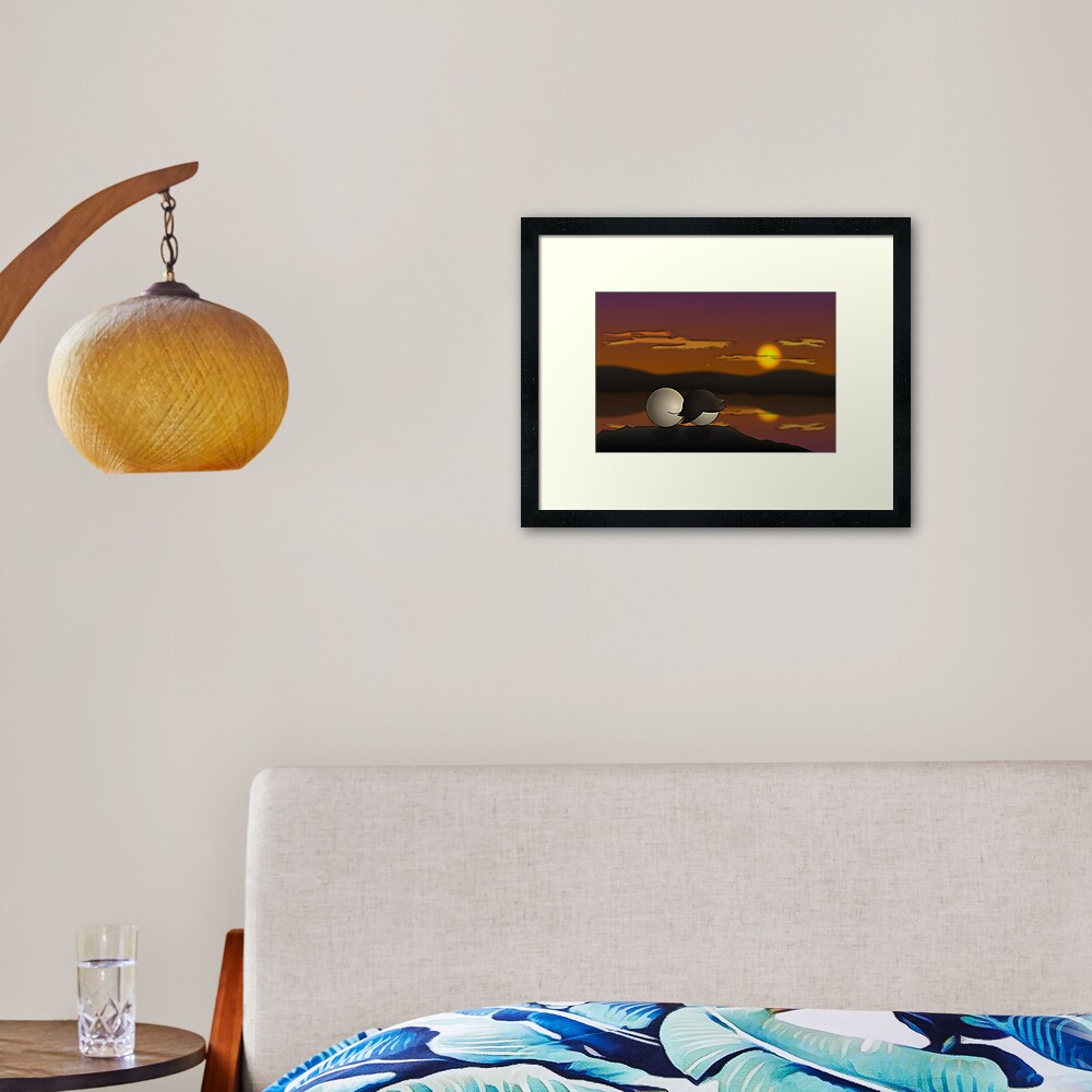Pea Sunset - two lof bees Framed Art Print