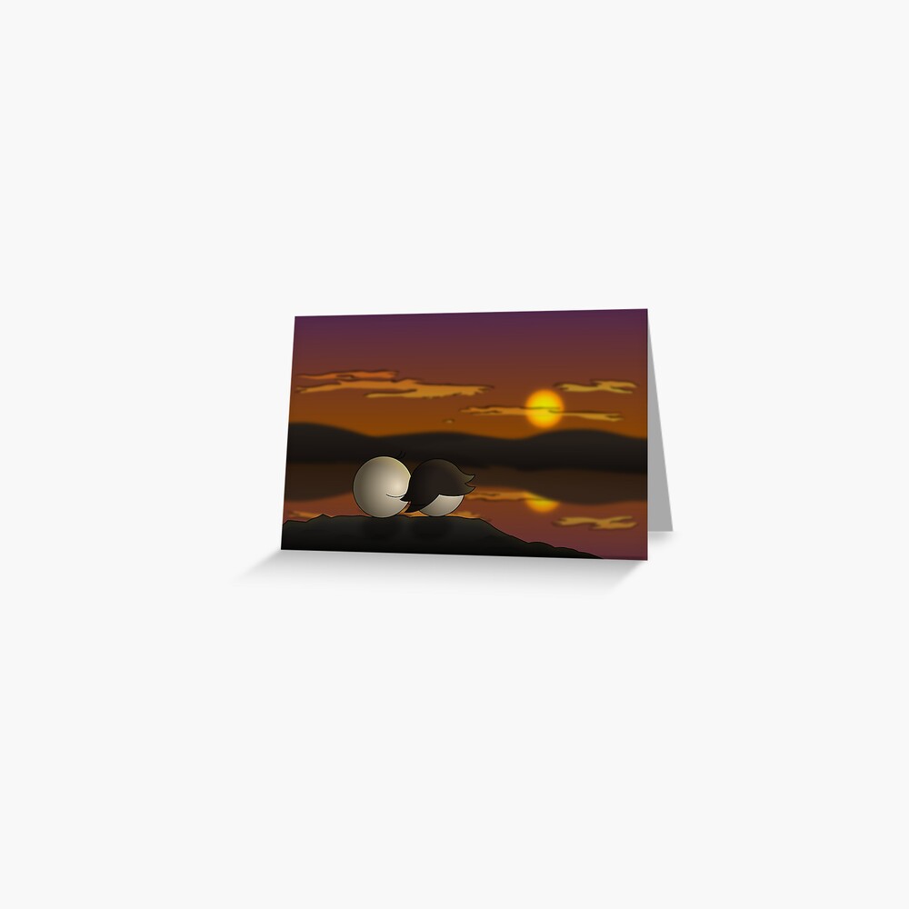 Pea Sunset - two lof bees Greeting Card