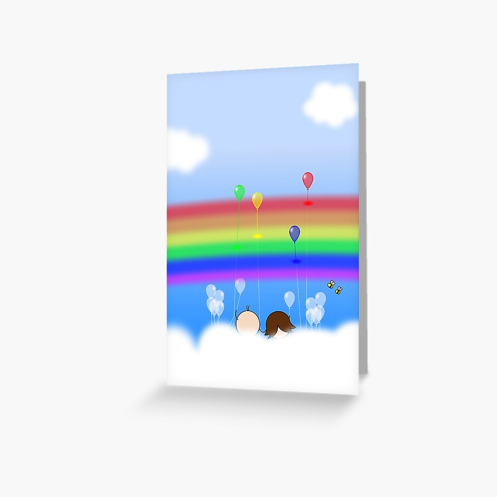 Rainbow Balloons - two lof bees Greeting Card