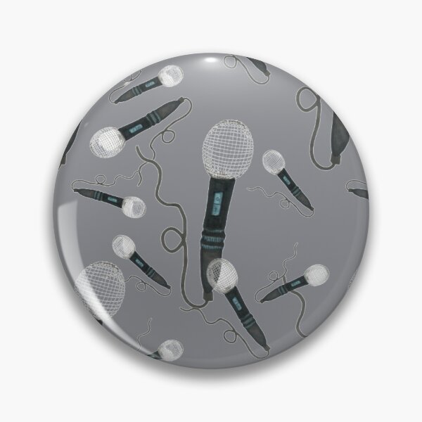 Item preview, Microphone Seamless Pattern Hand Drawn Light Slate Ultimate Gray Background #8c8d92 designed and sold by H3designs.