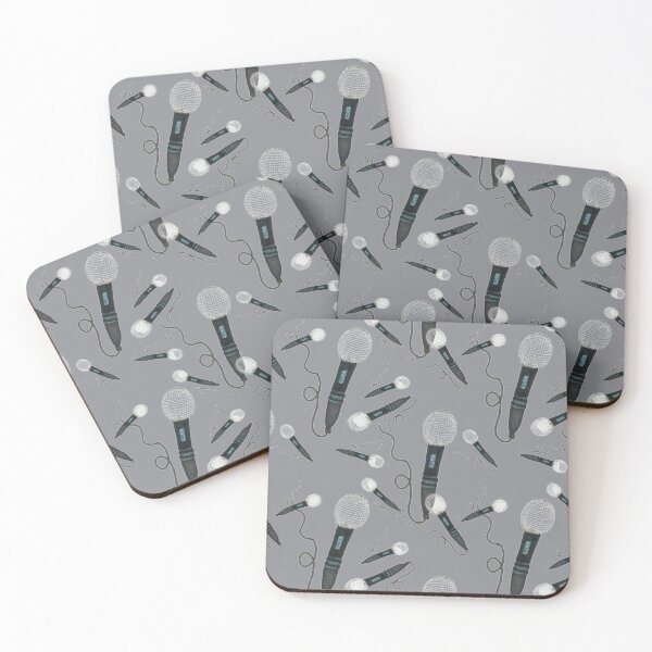 Item preview, Microphone Seamless Pattern Hand Drawn Light Slate Ultimate Gray Background #8c8d92 designed and sold by H3designs.