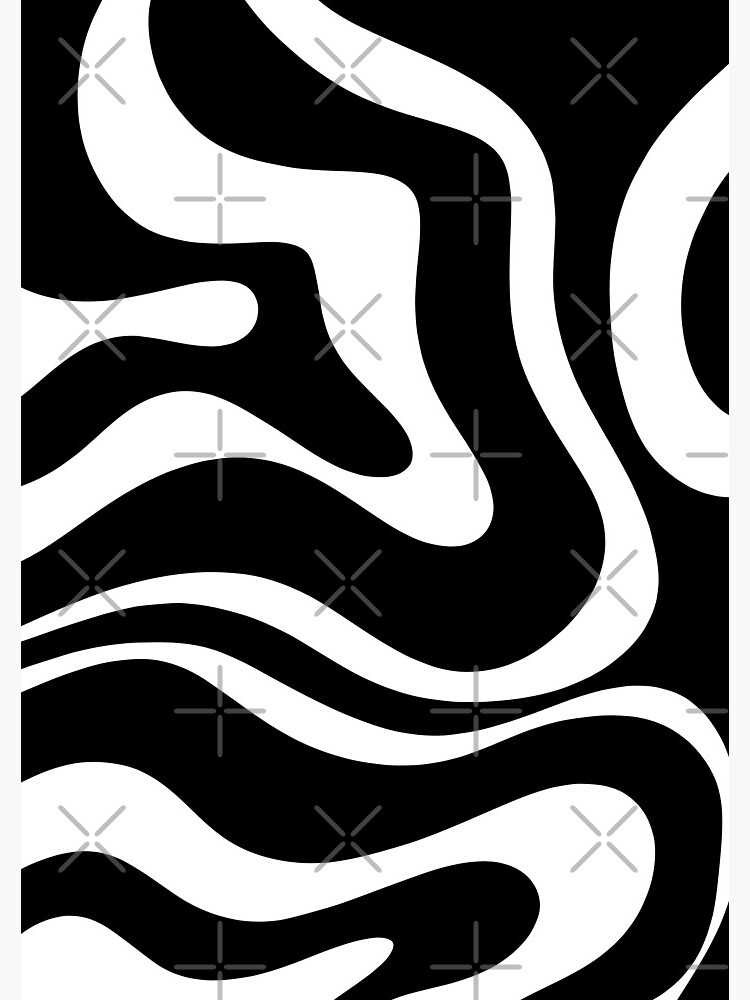 Retro Liquid Swirl Abstract Pattern 3 in Black and Almond Cream Bath Mat by  Kierkegaard Design Studio