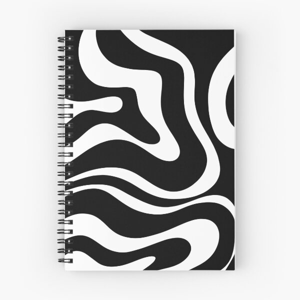 Artikelvorschau, Retro Modern Liquid Swirl Abstract Pattern Square in Schwarz und Weiß entworfen und verkauft von kierkegaard.