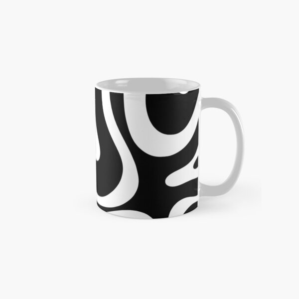Item preview, Retro Modern Liquid Swirl Abstract Pattern Square in Black and White designed and sold by kierkegaard.