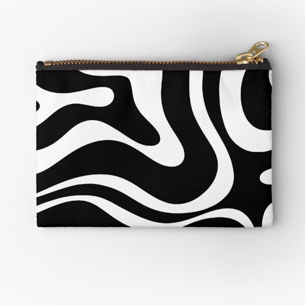 Item preview, Retro Modern Liquid Swirl Abstract Pattern Square in Black and White designed and sold by kierkegaard.