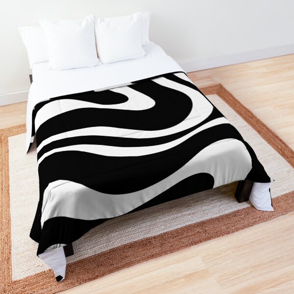 Item preview, Retro Modern Liquid Swirl Abstract Pattern Square in Black and White designed and sold by kierkegaard.