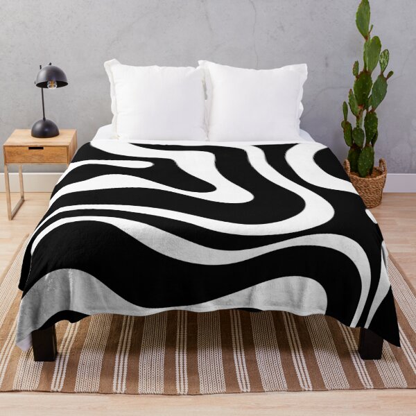Item preview, Retro Modern Liquid Swirl Abstract Pattern Square in Black and White designed and sold by kierkegaard.