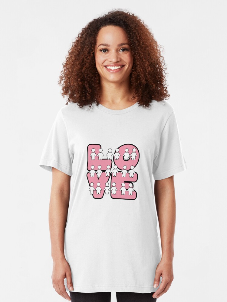 Alternate view of Four Letters (alternate design) - two lof bees Slim Fit T-Shirt