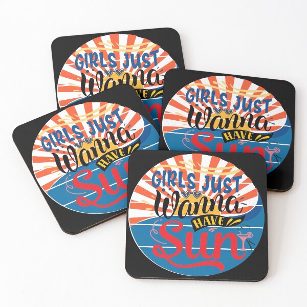 Item preview, Girls Just Wanna Have Sun in the Summer Time Black designed and sold by KeysTreasures.