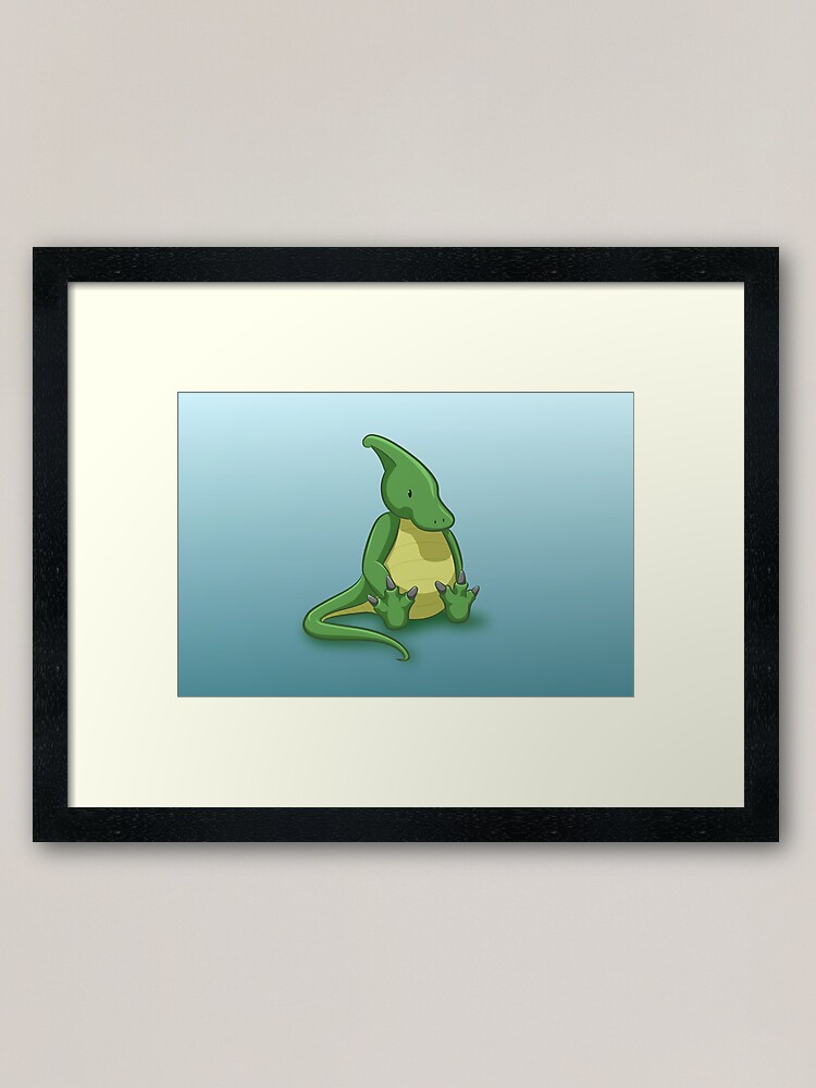 Thumbnail 2 of 7, Framed Art Print, Little Parasaurolophus - two lof bees designed and sold by Cheeseness.