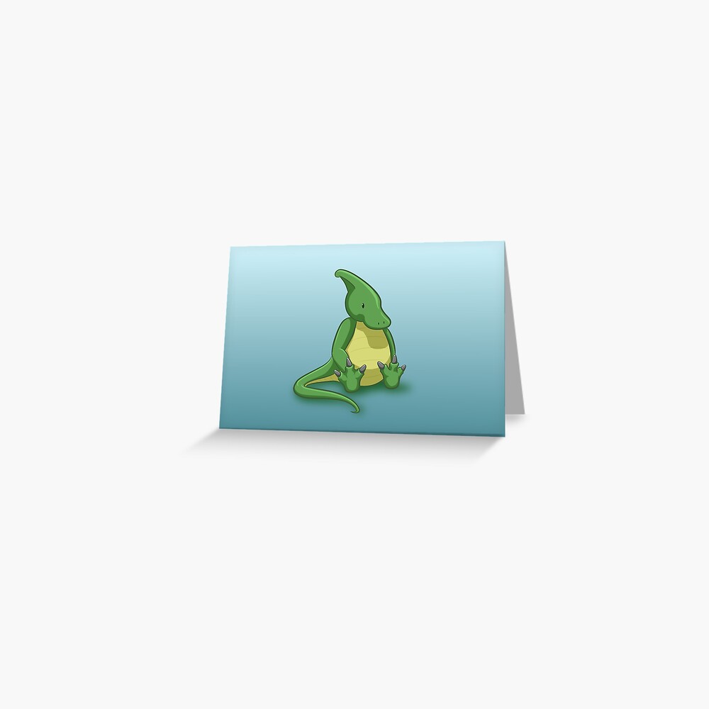 Little Parasaurolophus - two lof bees Greeting Card