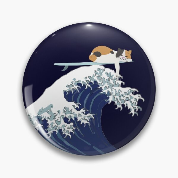 Item preview, Great Wave Cat | Art Design | Surf | Japanese Bobtail  designed and sold by Fluffy-Vectors.