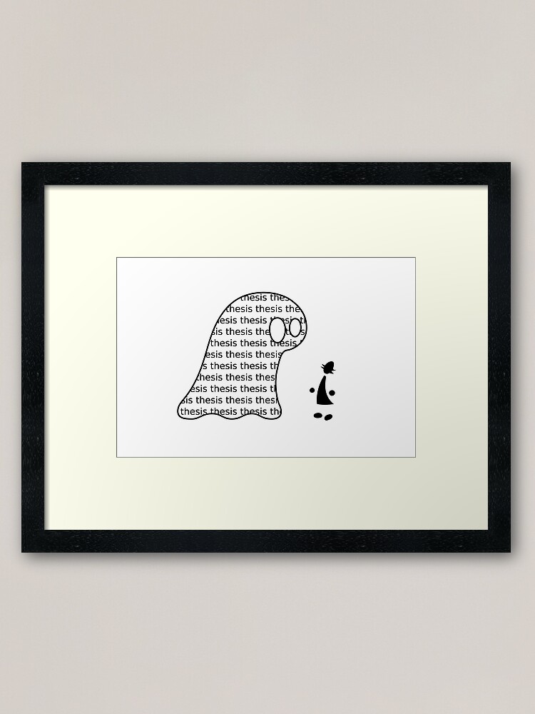 Alternate view of Thesis Monster (black) - two lof bees Framed Art Print