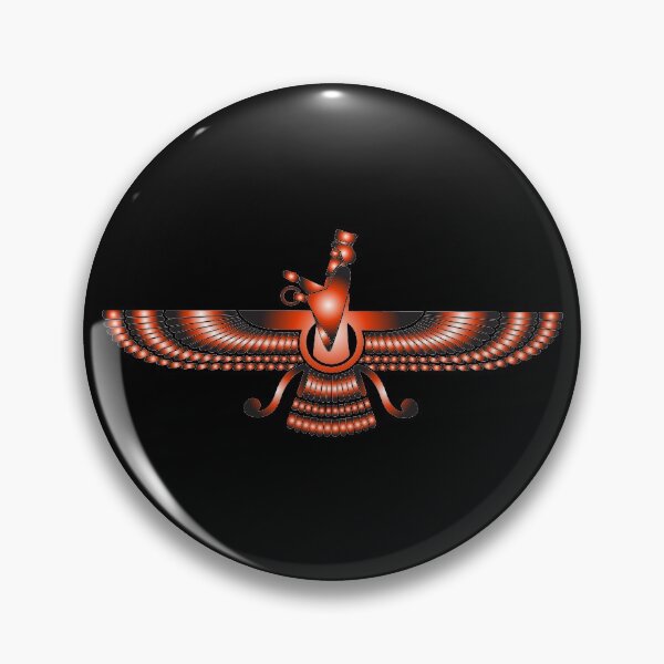 Item preview, Faravahar - Zoroaster symbol design in red -Zoroastrianism religion of fire designed and sold by mrsupicku.