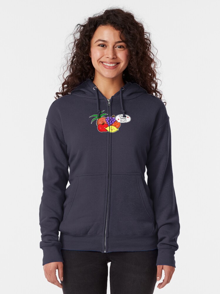 Alternate view of Happy Fruit - two lof bees Zipped Hoodie