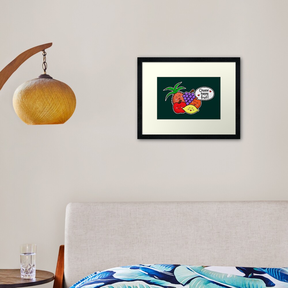 Happy Fruit - two lof bees Framed Art Print