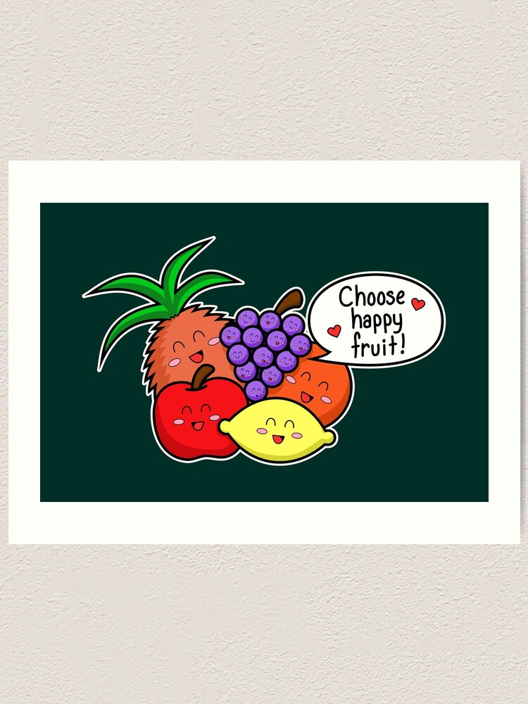 Alternate view of Happy Fruit - two lof bees Art Print