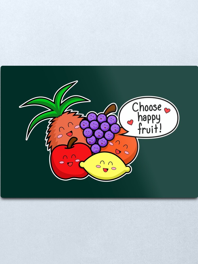 Alternate view of Happy Fruit - two lof bees Metal Print