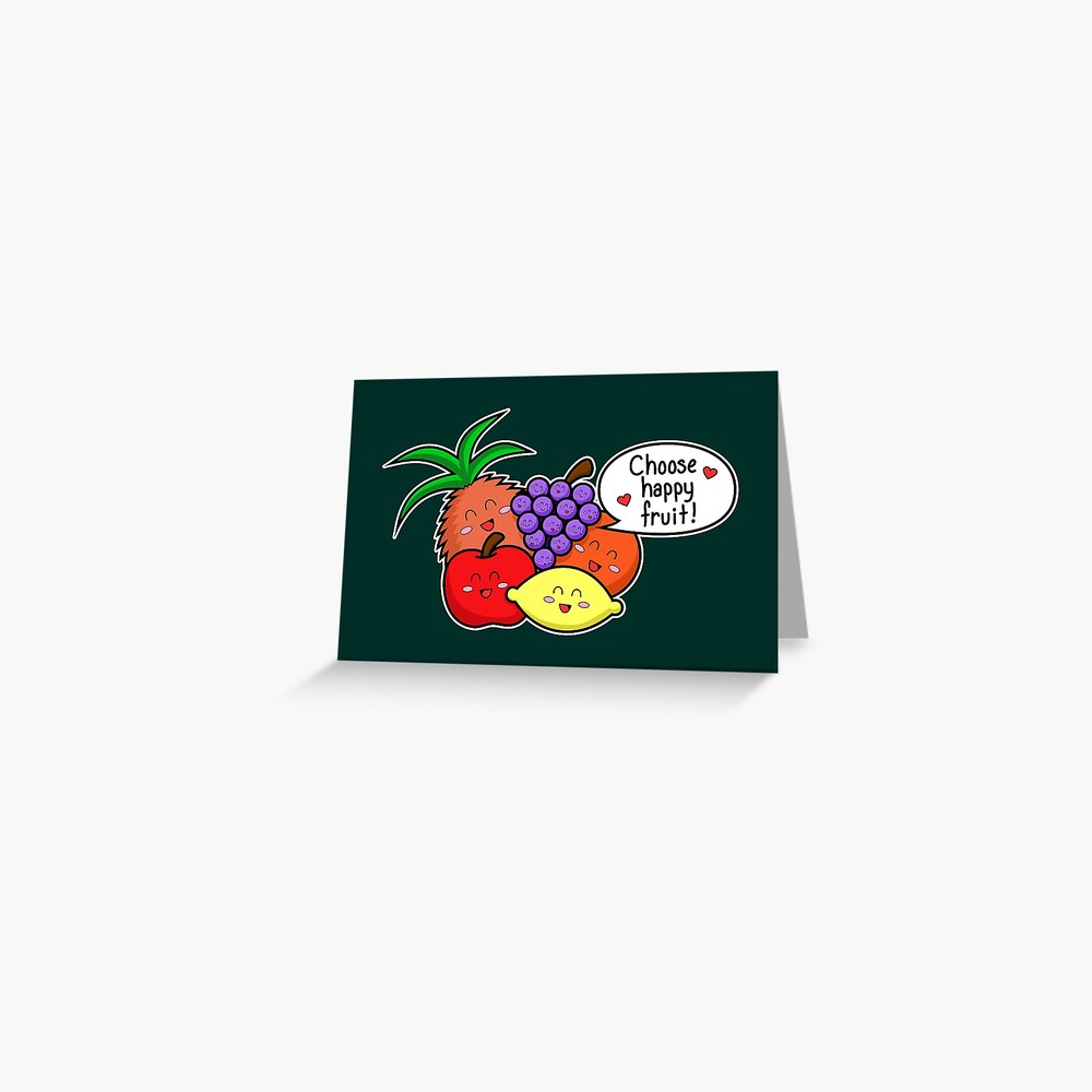Happy Fruit - two lof bees Greeting Card