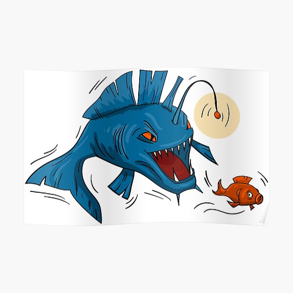 Danger Fish Scary Sea Posters for Sale | Redbubble
