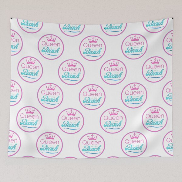 Item preview, Summer Vibes Queen Beach Pun in Pink Blue designed and sold by NavyOx.