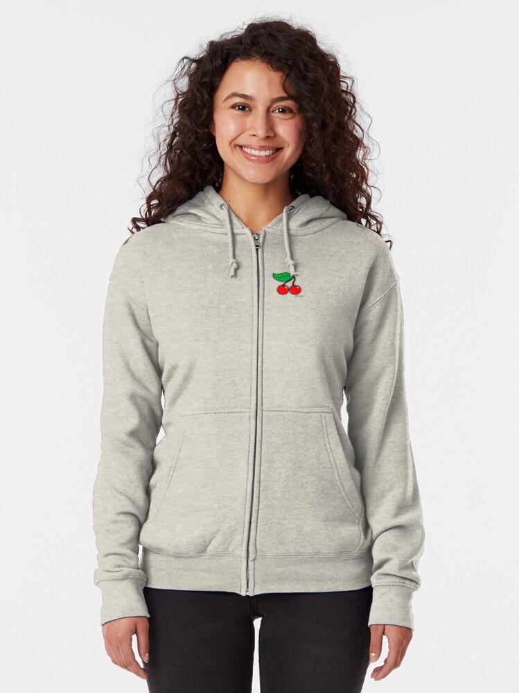 Alternate view of Hello Cherry - two lof bees Zipped Hoodie