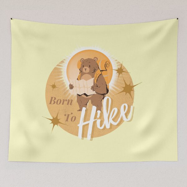 Item preview, Born to Hike  - Cute Bear sunshine yellow - Lake District designed and sold by WildBerryArt.