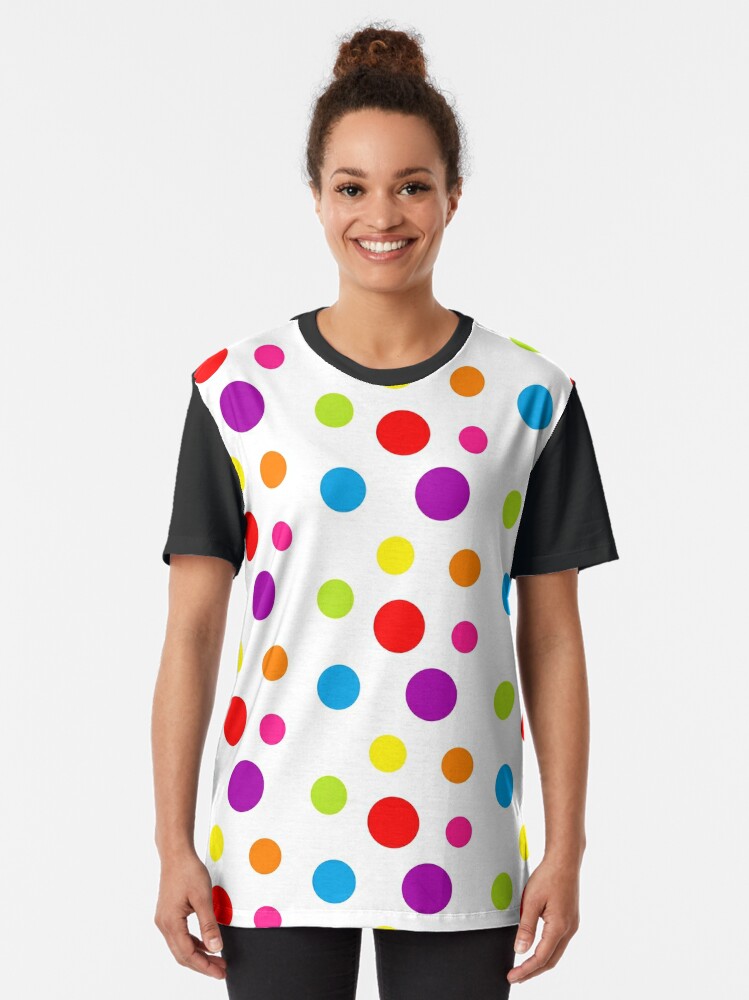 Elegant Extra Large Black on Red Polka Dots Polka Dots Graphic T-Shirt | Redbubble