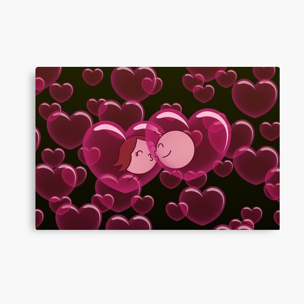 Heart Bubbles - two lof bees Canvas Print