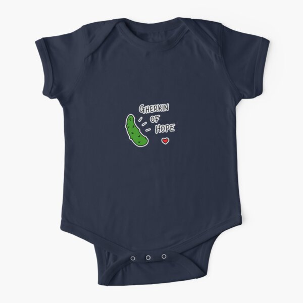 Gherkin Of Hope - two lof bees Short Sleeve Baby One-Piece