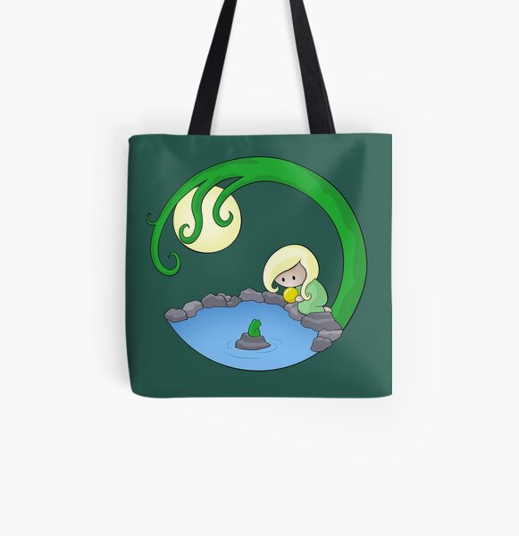 Girl At The Pond All Over Print Tote Bag