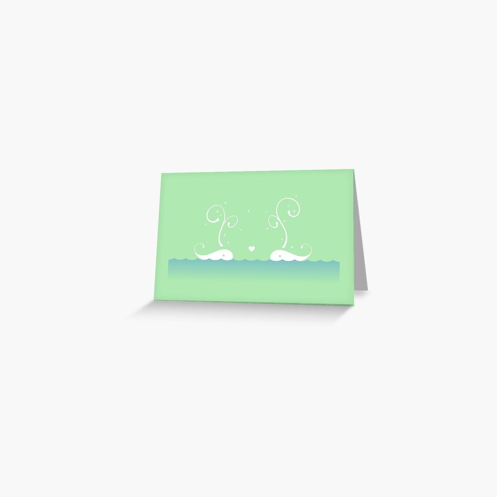 White Whales Greeting Card