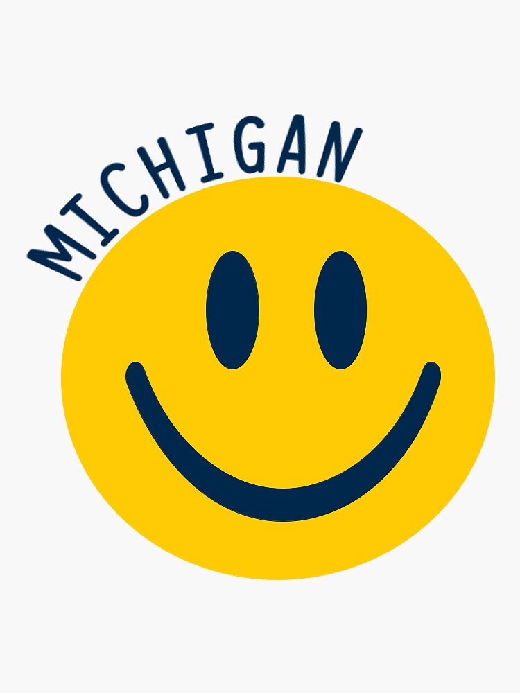 "michigan smiley" Sticker for Sale by carklonsky Redbubble