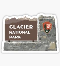 Glacier National Park Sign, Montana, USA Sticker