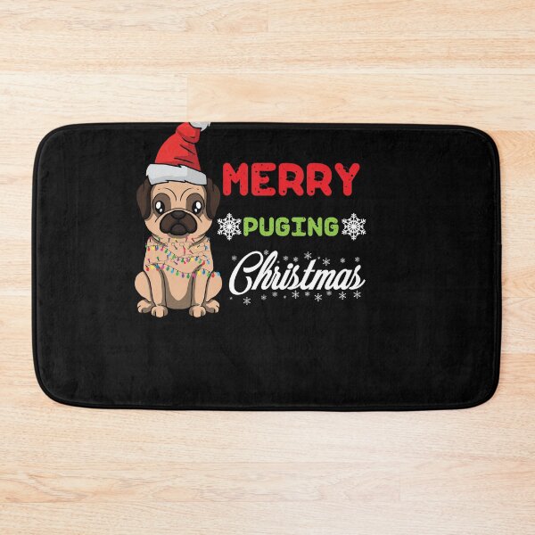 Item preview, Merry Puging Christmas Santa Hat Pug designed and sold by MakeGoodChoices.