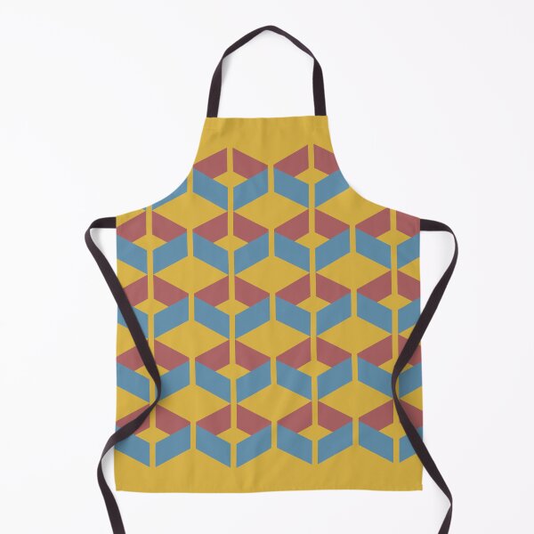 Item preview, Minimal modern style geometric pattern with red and blue shapes and yellow background designed and sold by CiniArt.