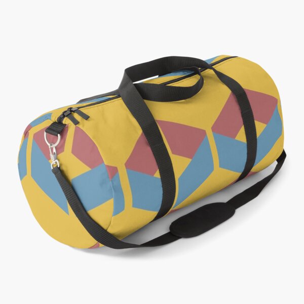 Item preview, Minimal modern style geometric pattern with red and blue shapes and yellow background designed and sold by CiniArt.