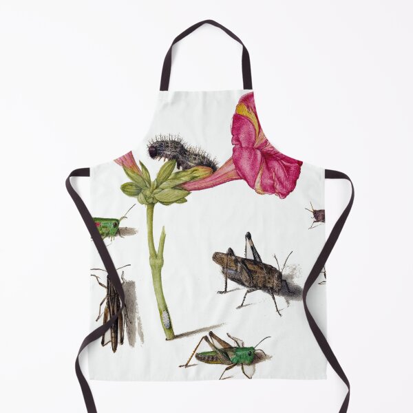 Artikelvorschau, Grasshoppers, a Caterpillar, and a Scale Insect with a Four O'Clock Flower by Joris Hoefnagel entworfen und verkauft von digitalvintage.