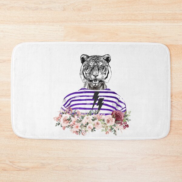 Item preview, Collage Art Vector Artwork Cool Tiger T-Shirt with floral base designed and sold by art-fox.