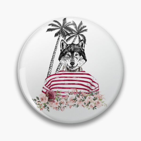 Item preview, Collage Art Vector Artwork Cool Wolf T-Shirt with floral base designed and sold by art-fox.