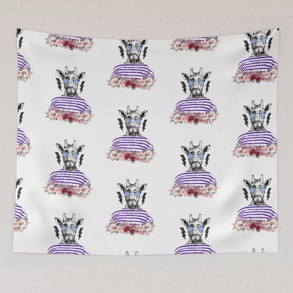 Item preview, Collage Art Vector Artwork Cool Giraffe T-Shirt with floral base designed and sold by art-fox.