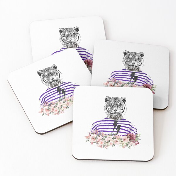 Item preview, Collage Art Vector Artwork Cool Tiger T-Shirt with floral base designed and sold by art-fox.