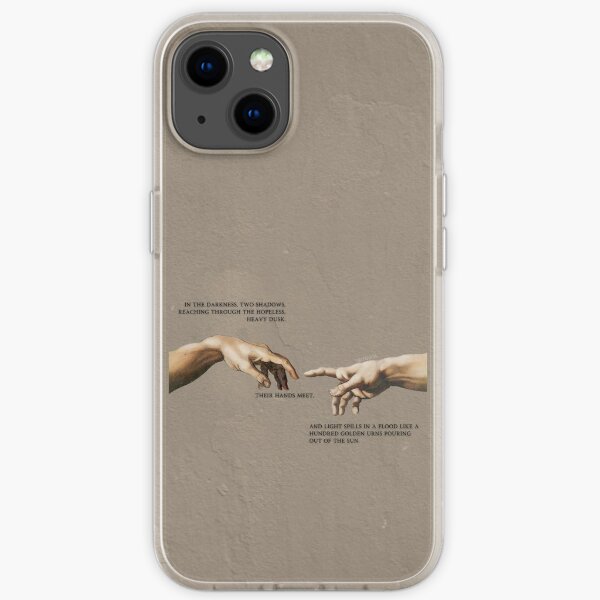 in the darkness, two shadows, reaching through the hopeless, heavy dusk. iPhone Soft Case