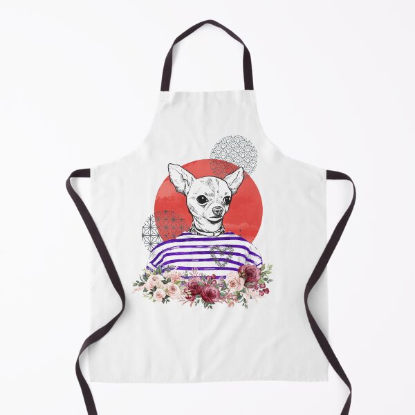 Aperçu de l'œuvre Collage Art Vector Artwork Cool T-shirt Chihuahua avec base florale créée et vendue par art-fox.