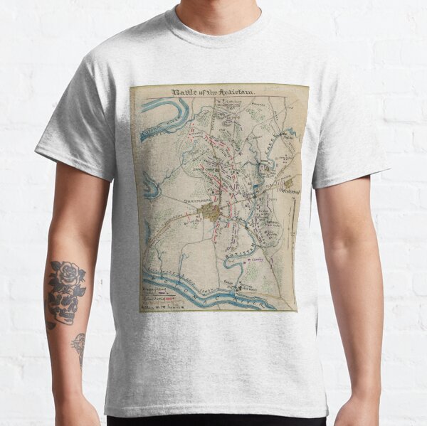 Vintage Map of Antietam Battlefield (1865)  Classic T-Shirt