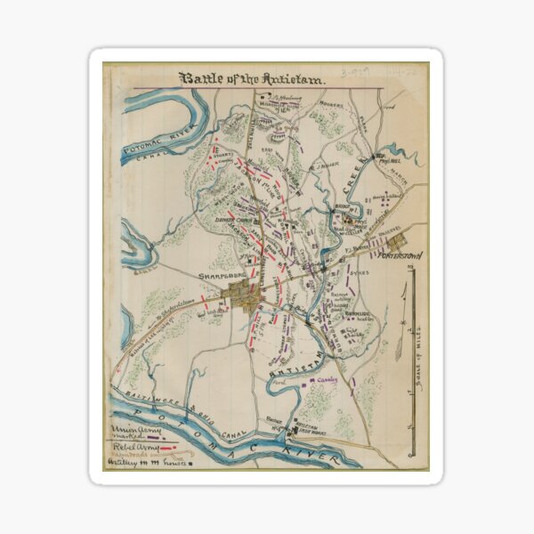 Item preview, Vintage Map of Antietam Battlefield (1865)  designed and sold by BravuraMedia.