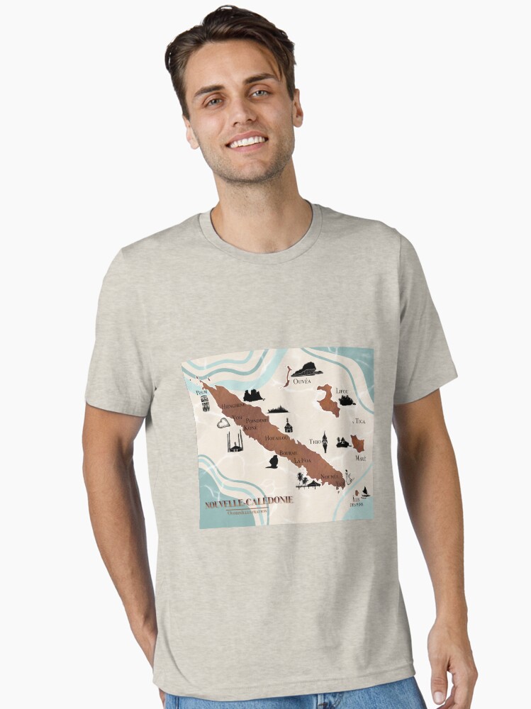 Vintage New Caledonia Map New Caledonian T-Shirt Vintage New Caledonia Map New Caledonian T-Shirt